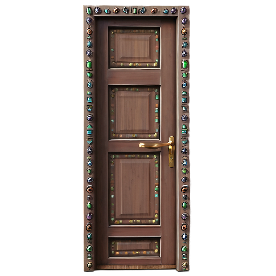 Closed Door With Ornament Png Kgm37 PNG Image