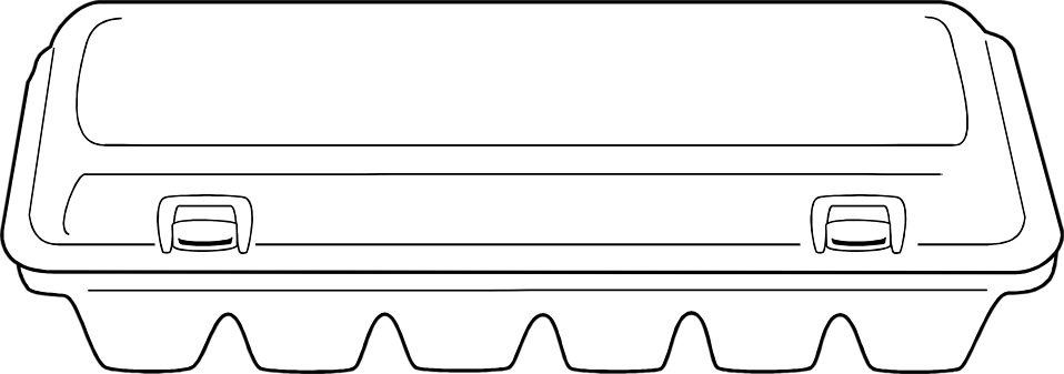 Closed Egg Carton Line Art PNG Image