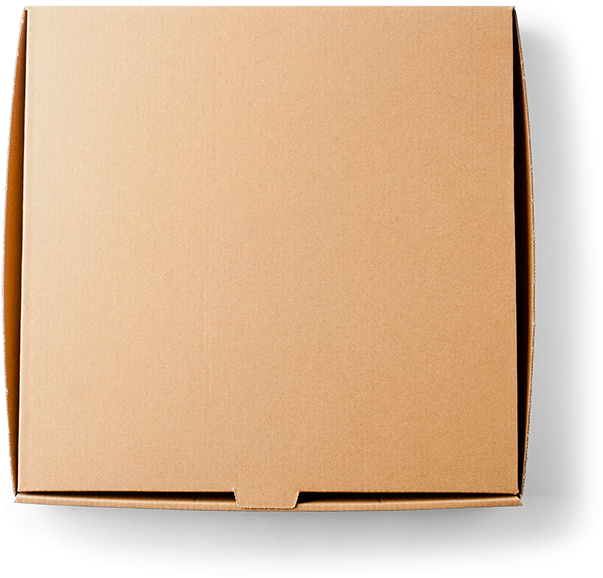 Closed Pizza Box Top View PNG Image