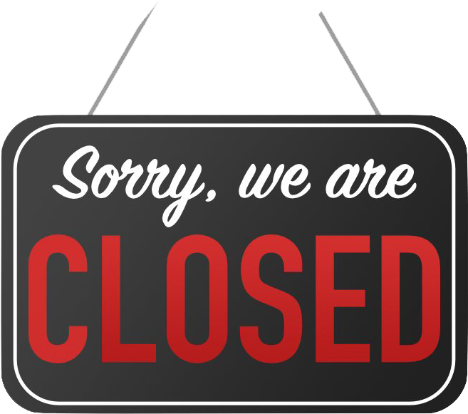 Closed Sign Hanging Door PNG Image