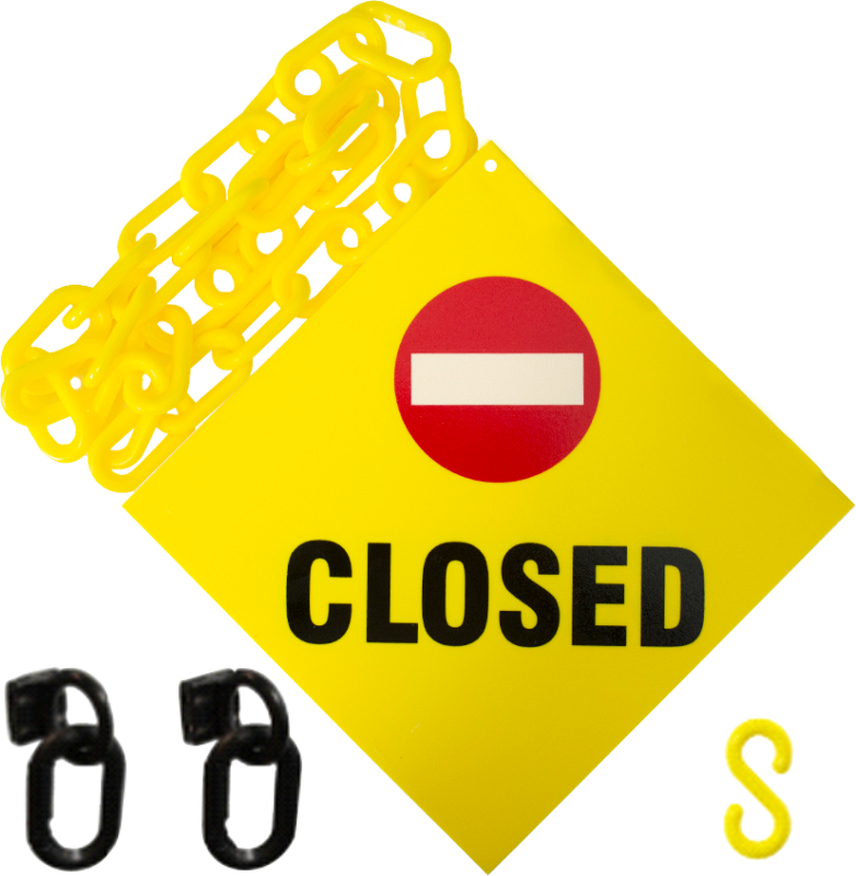 Closed Signwith Chainand Letters PNG Image