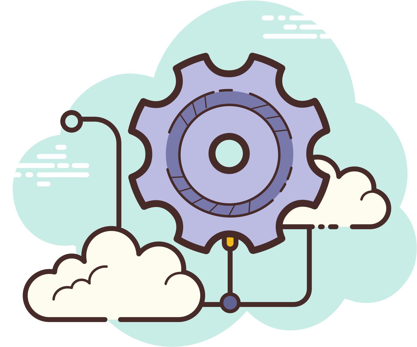 Cloud Based Settings Icon PNG Image