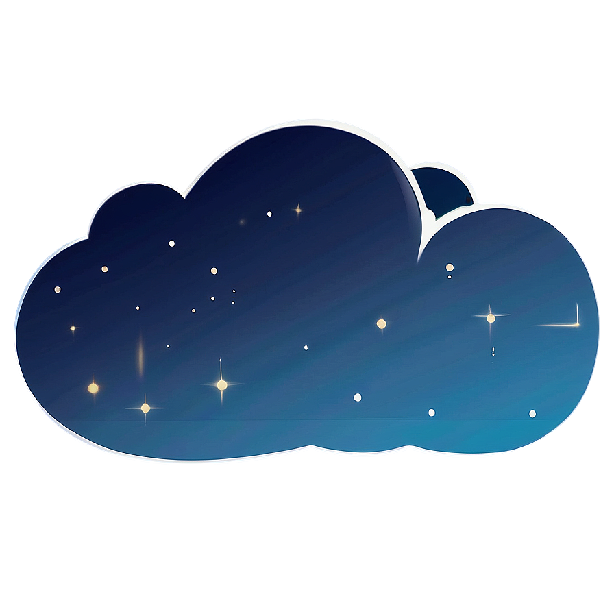 Cloud Cartoon With Moon Png 66 PNG Image