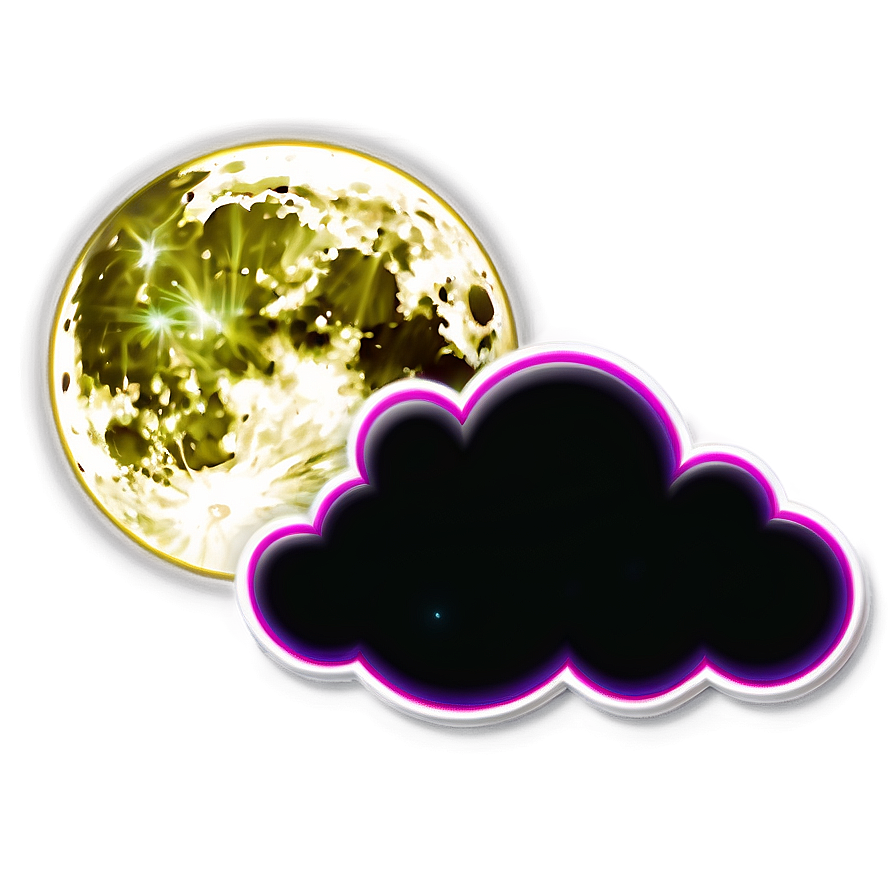 Cloud Cartoon With Moon Png Hrv34 PNG Image