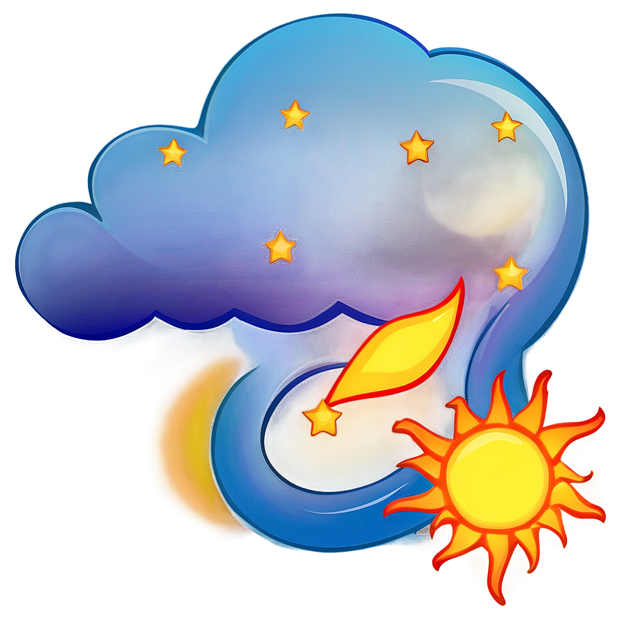 Cloud Cartoon With Sun Png Ouu38 PNG Image