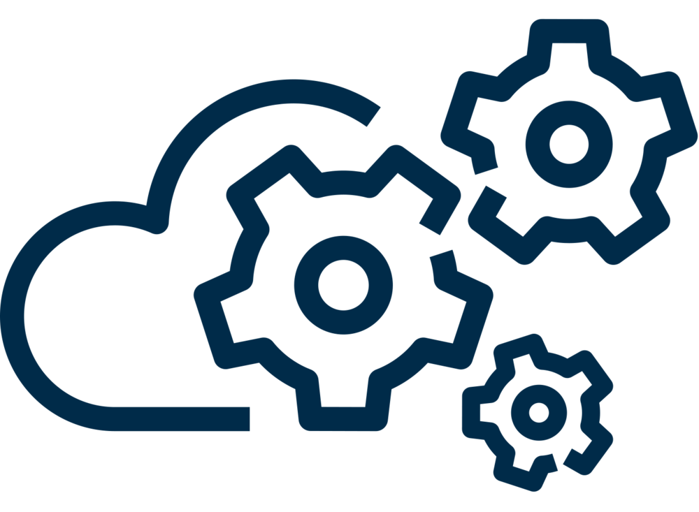 Cloud Computing Gears Icon PNG Image