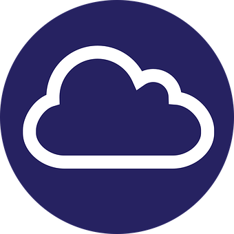 Cloud Icon Blue Background PNG Image