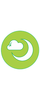 Cloud Moon Icon Green Background PNG Image