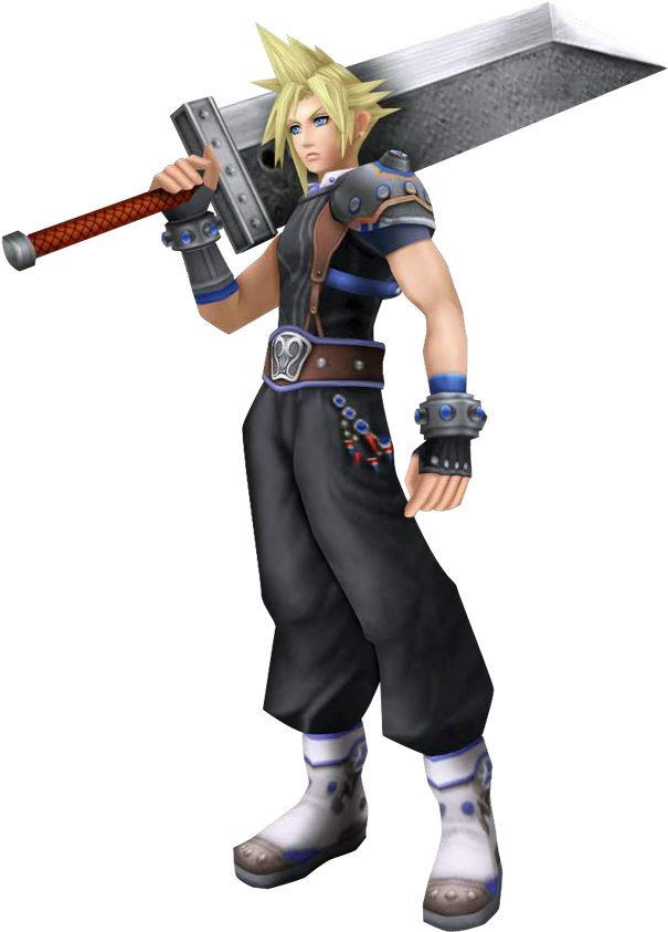 Cloud_ Strife_with_ Buster_ Sword PNG Image