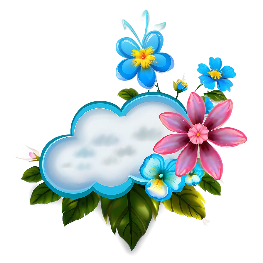 Cloud With Flowers Png Gao PNG Image