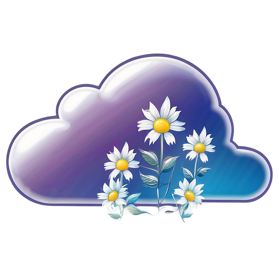 Cloud With Flowers Png Jsn50 PNG Image