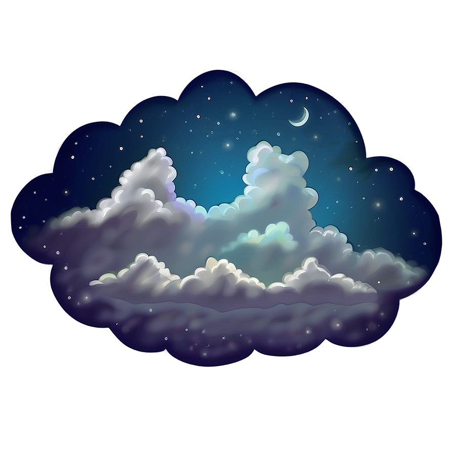 Cloudy Night Sky Png Wcy32 PNG Image