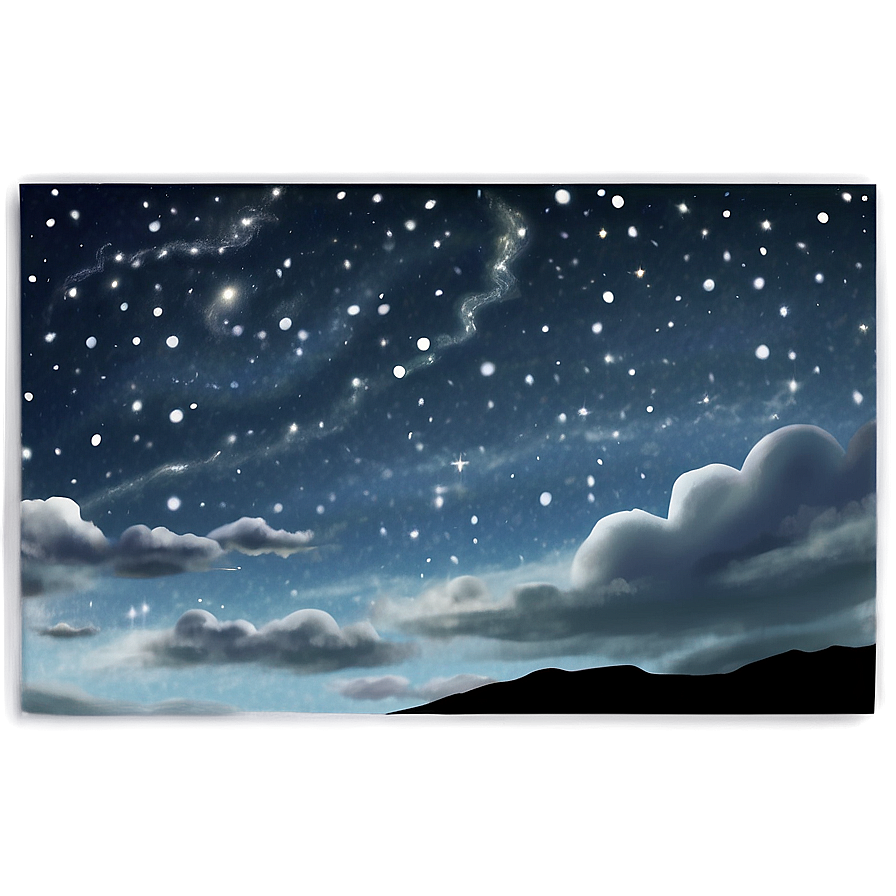 Cloudy Starry Night Png Lbx PNG Image