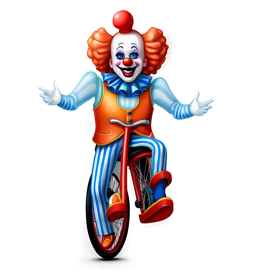 Clown Emoji On Unicycle Png 90 PNG Image