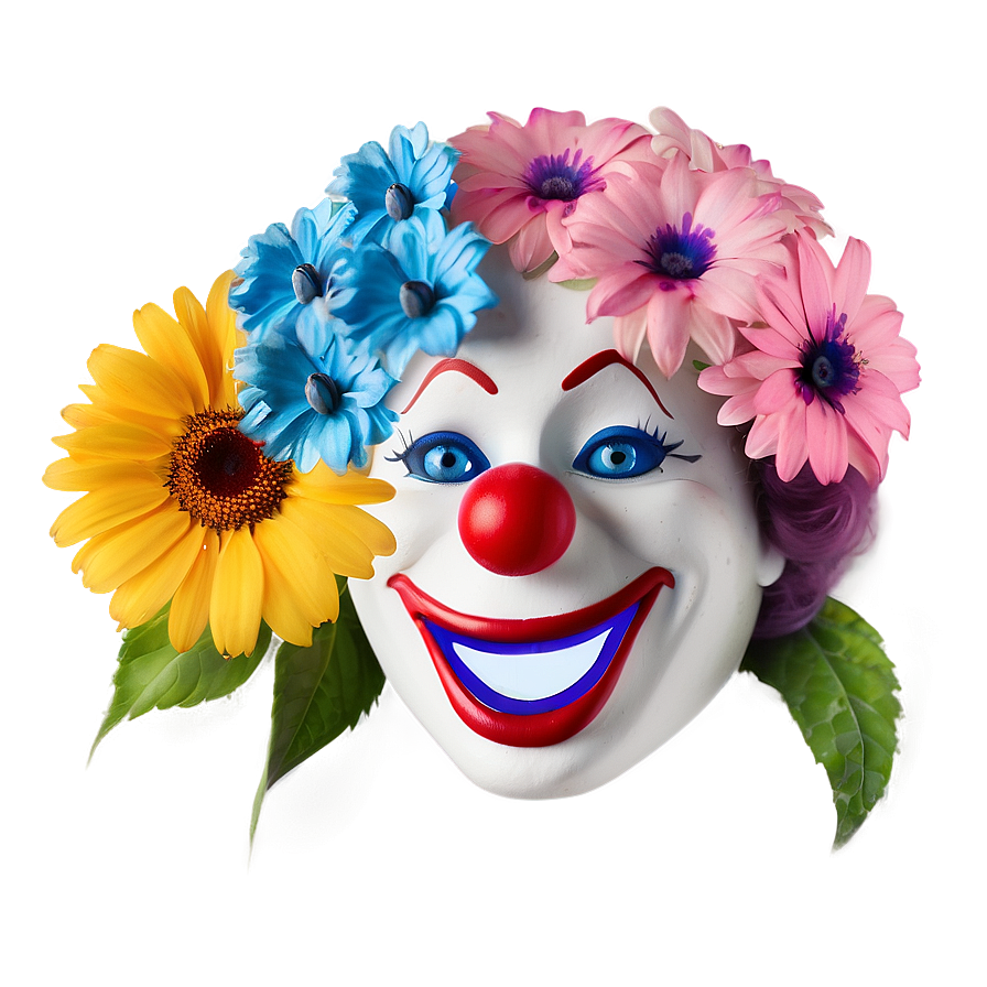 Clown Emoji With Flowers Png 05252024 PNG Image