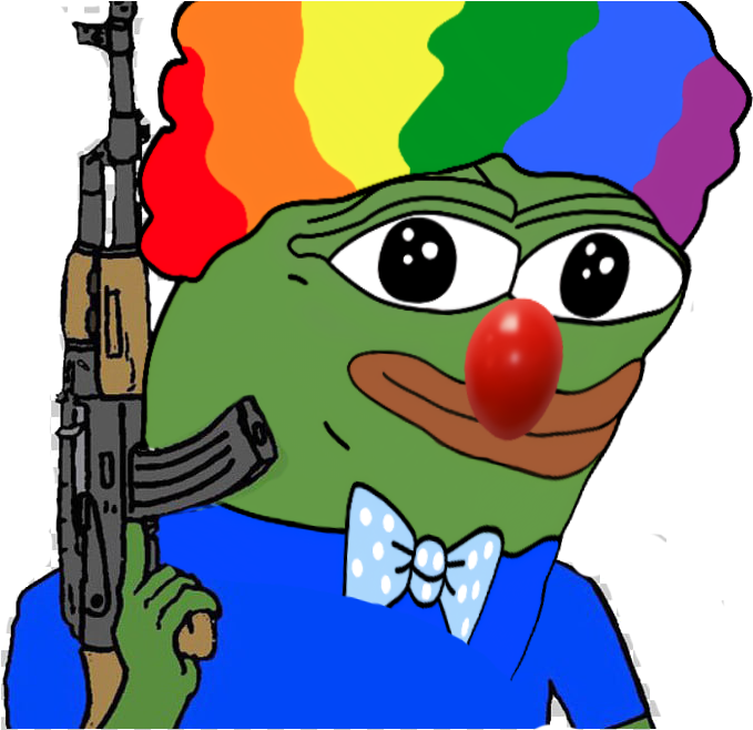 Clown Pepe With Rifle PNG Image