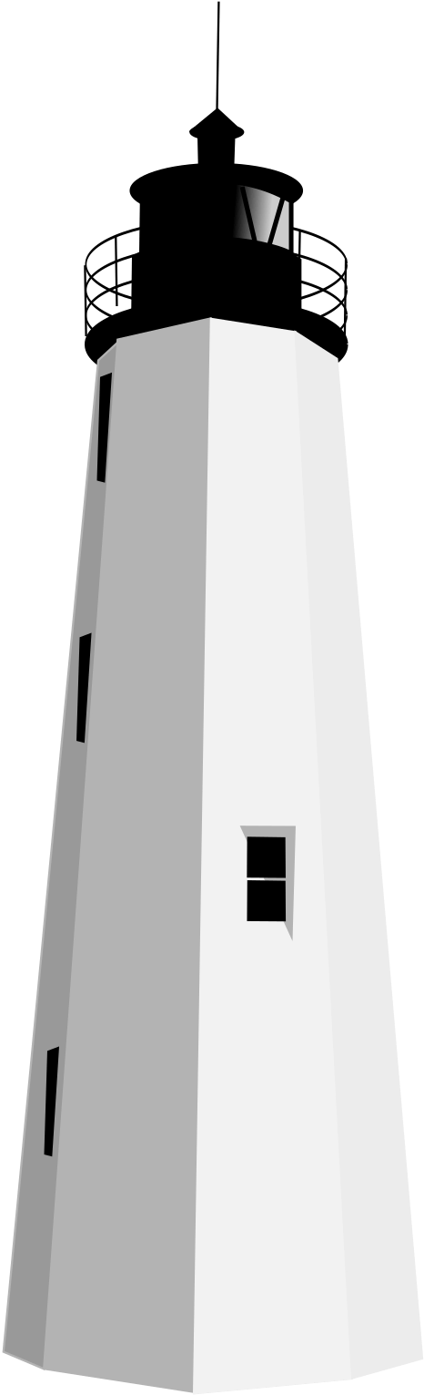 Coastal Beacon Lighthouse Vector PNG Image