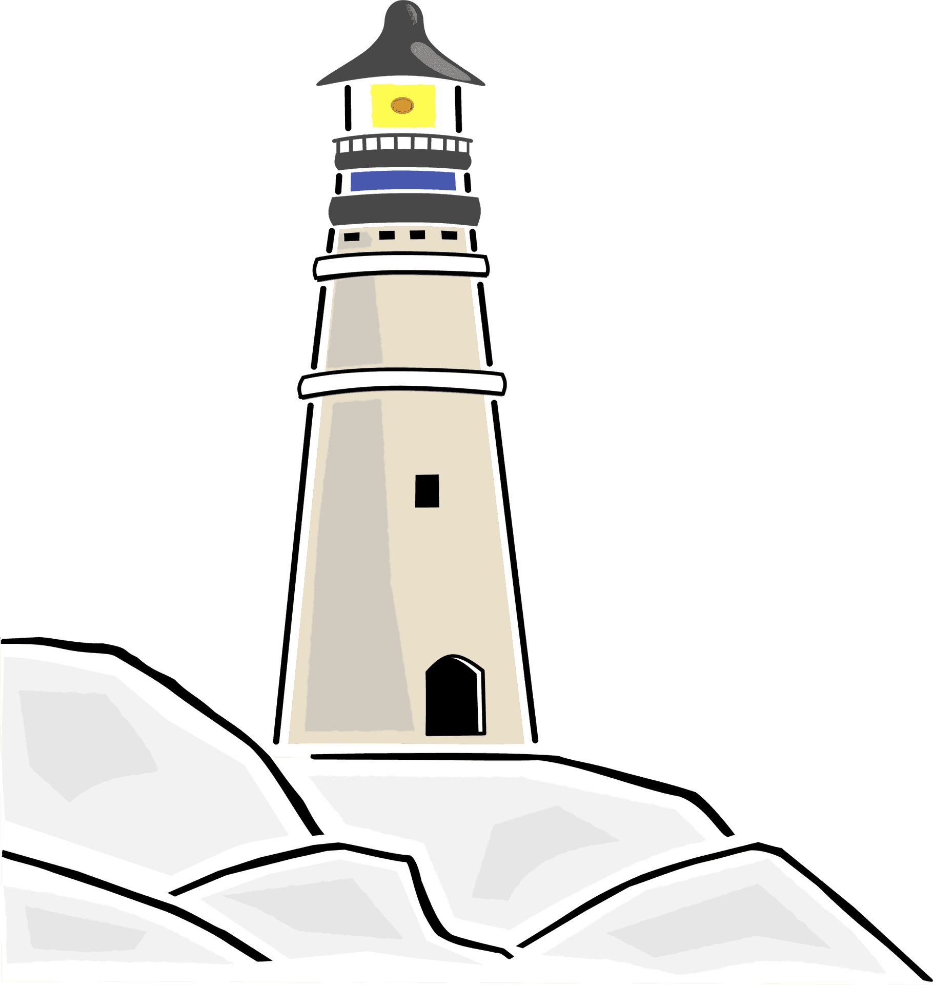 Coastal Lighthouse Illustration PNG Image