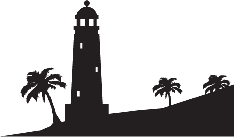 Coastal Lighthouse Silhouette PNG Image