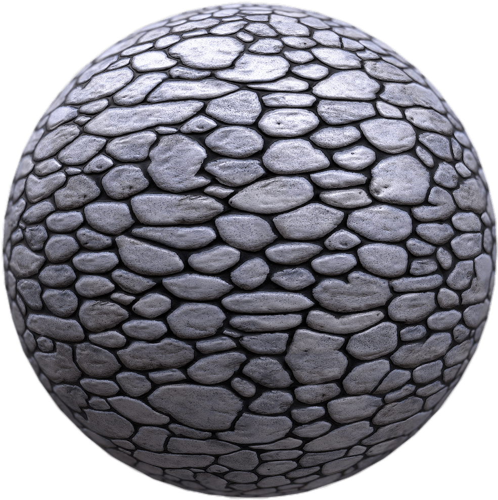 Cobblestone Sphere Texture PNG Image