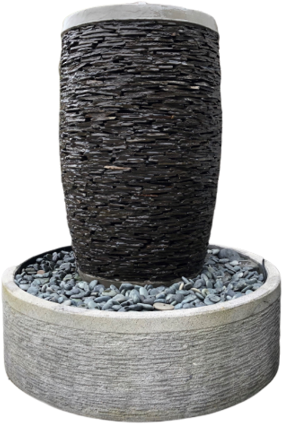 Cobblestone Water Fountain Design PNG Image