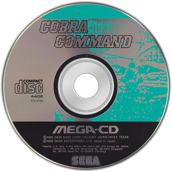 Cobra Command S E G A Mega C D Game Disc PNG Image