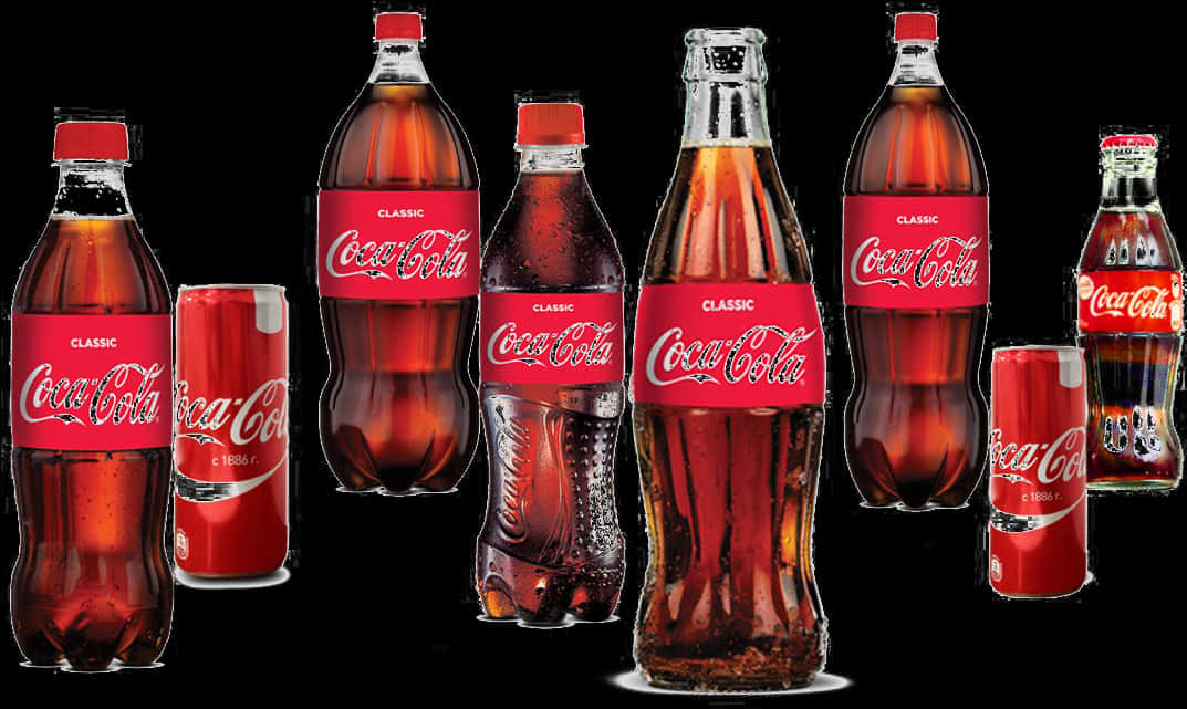 Coca Cola Bottleand Can Variety PNG Image