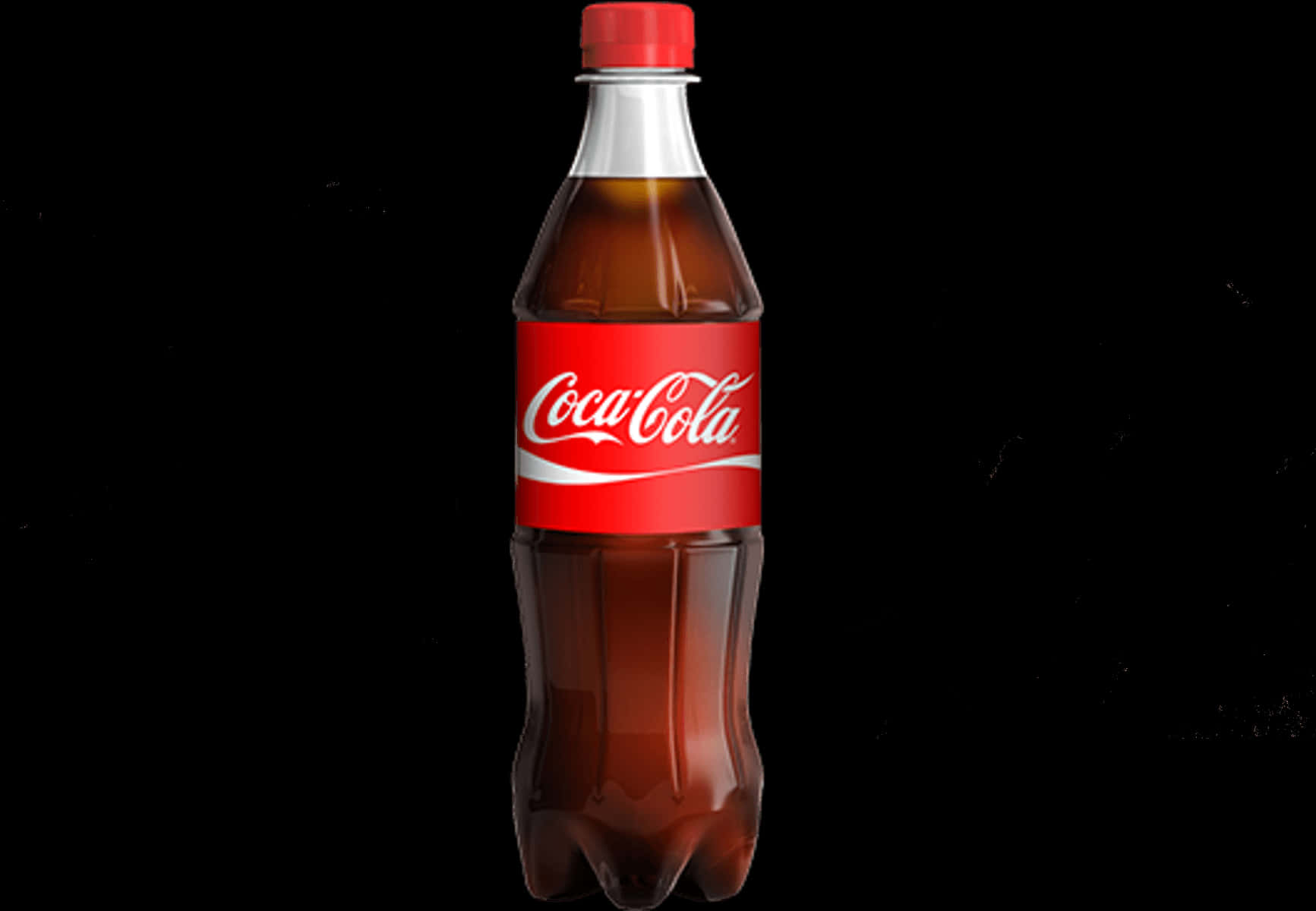 Coca Cola Bottleon Black Background PNG Image