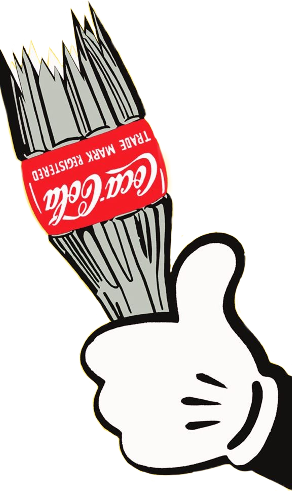 Coca Cola Branded Paintbrush Thumbs Up PNG Image