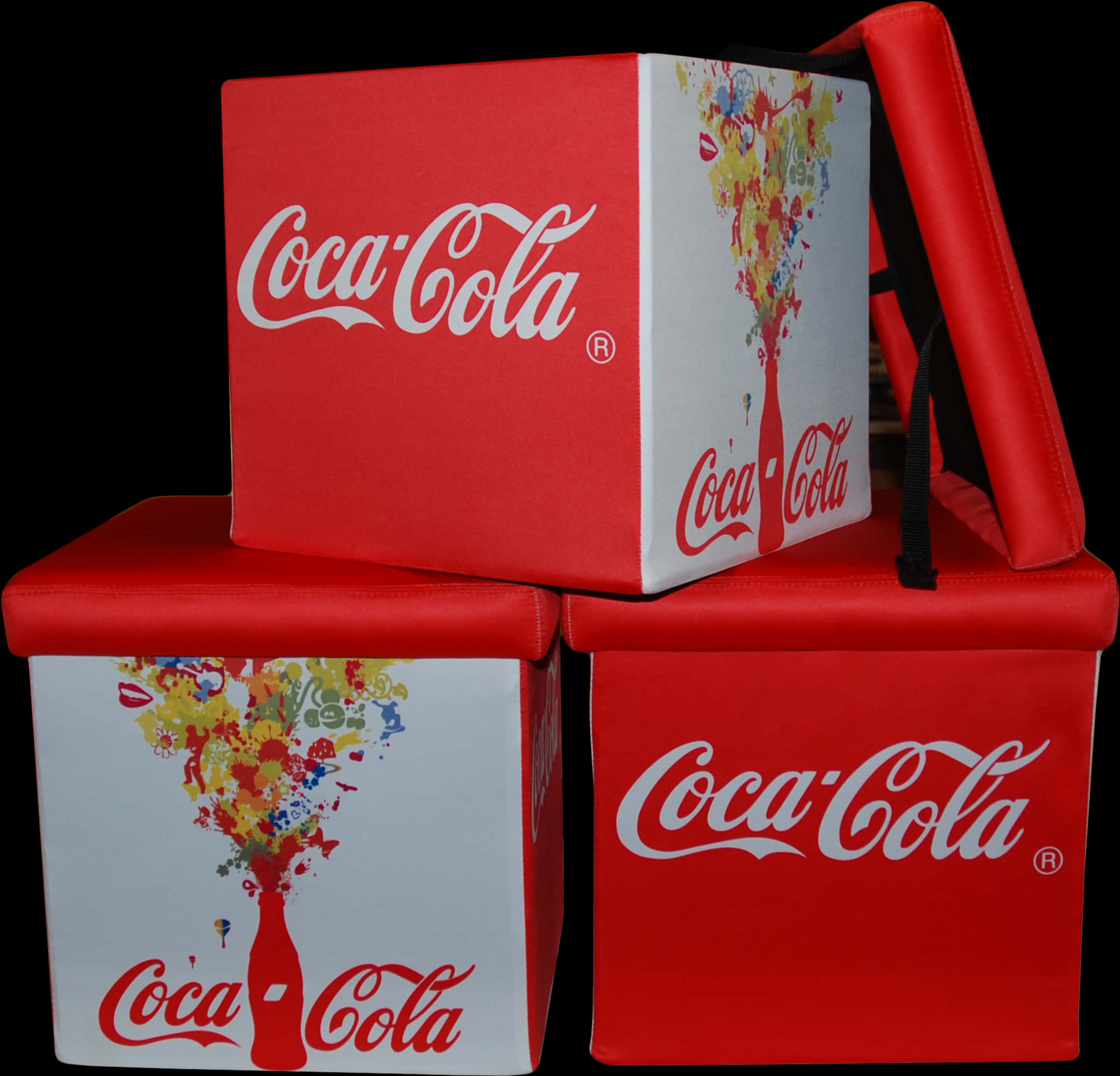 Coca Cola Branded Storage Ottomans PNG Image