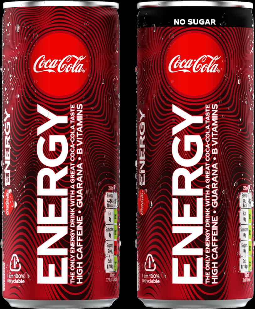 Coca Cola Energy Drink Cans PNG Image