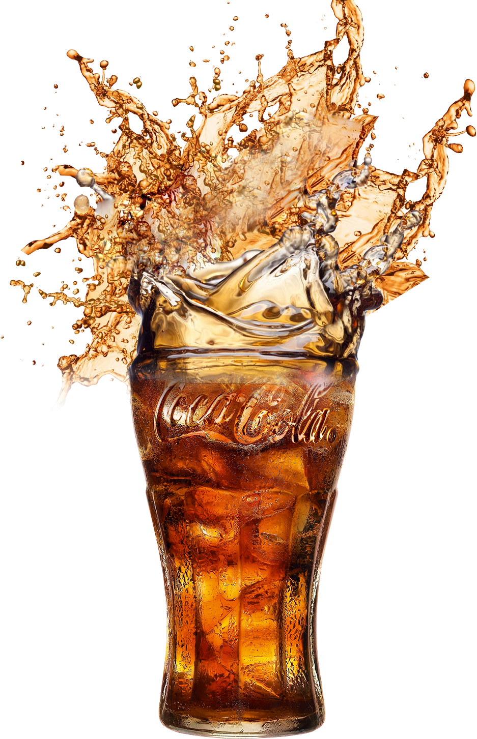 Coca Cola Glass Splash PNG Image