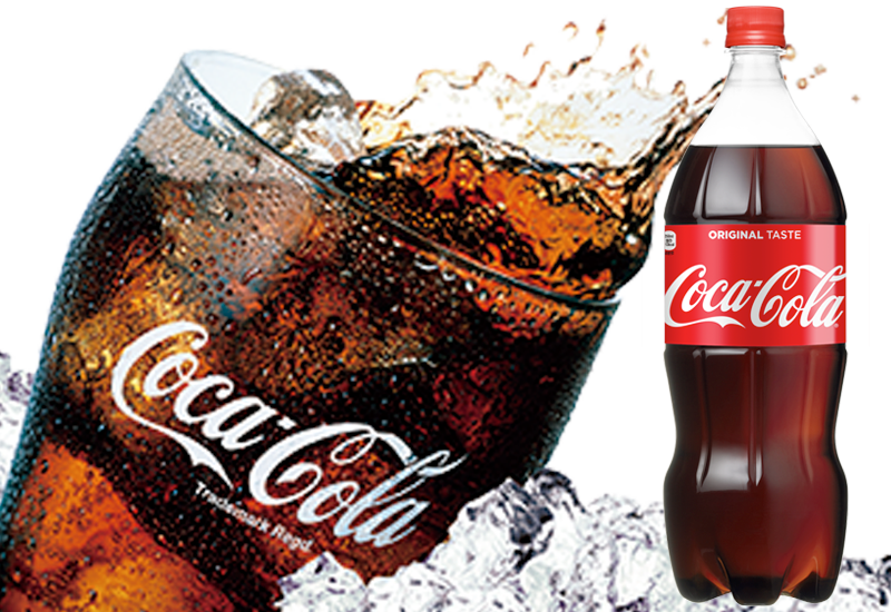 Coca Cola Splashand Bottle PNG Image