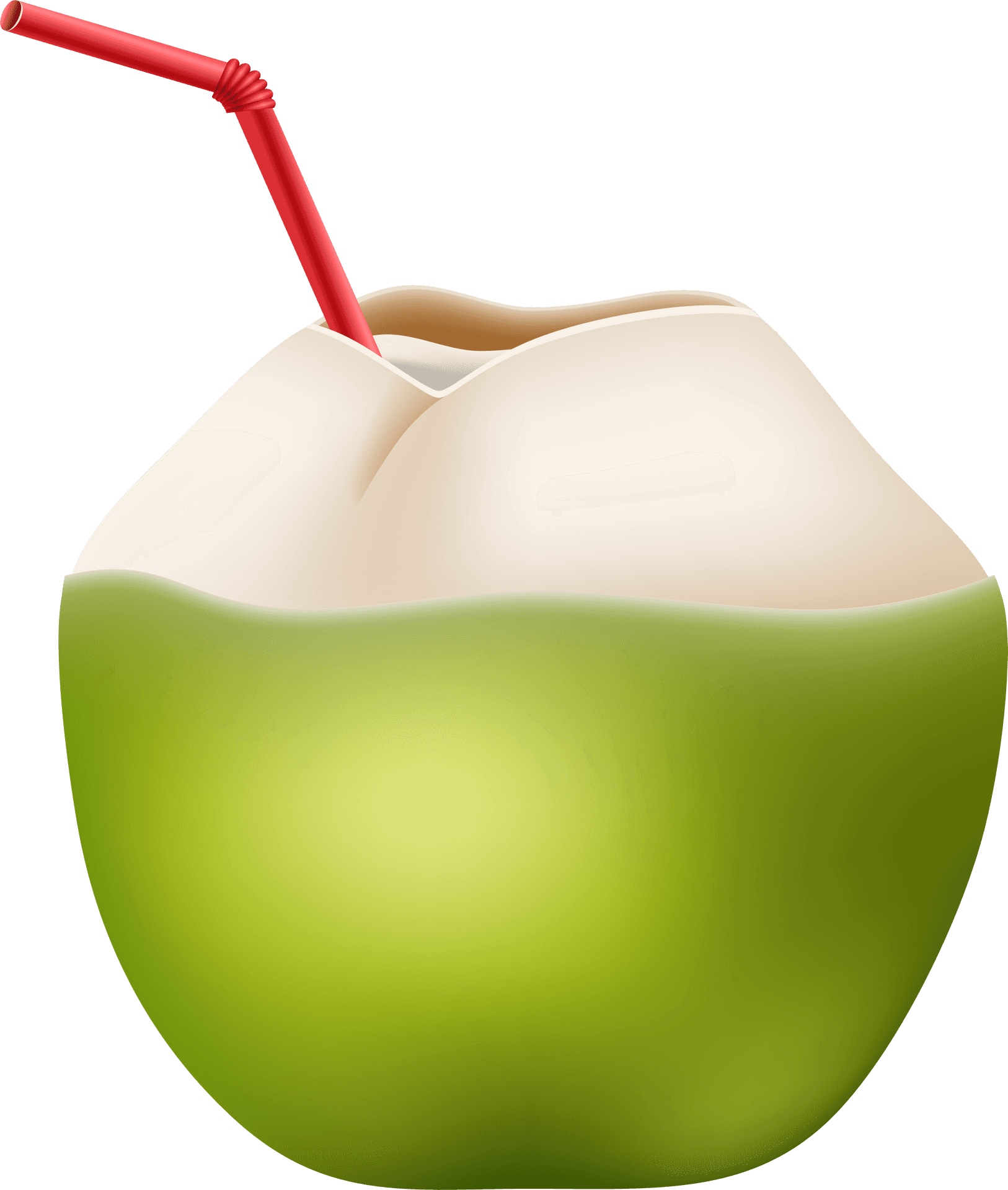 Coconut Drink With Straw PNG Image