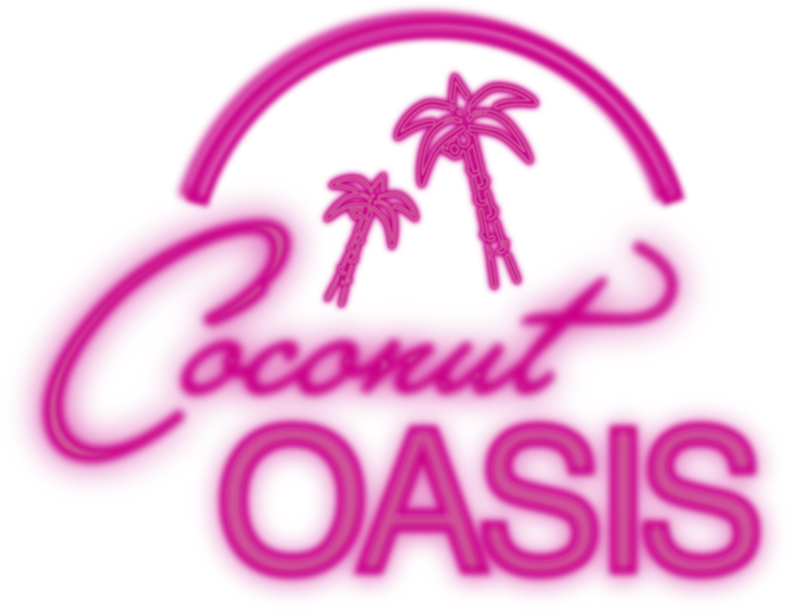 Coconut Oasis Neon Sign PNG Image