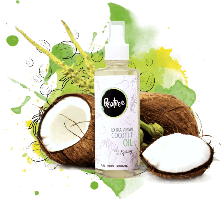 Coconut Oil Spray Product Presentation PNG Image