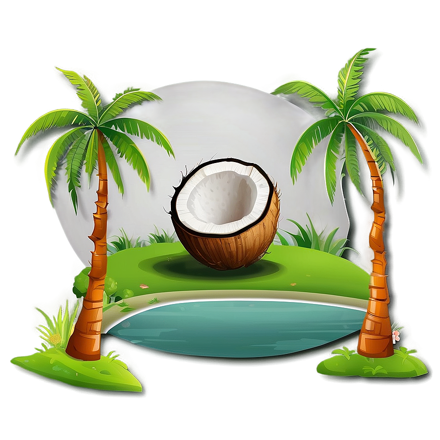 Coconut Tree Landscape Png Hmp PNG Image