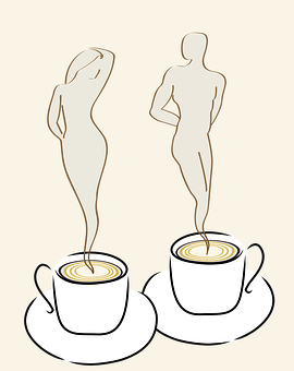 Coffee Art Steam Figures PNG Image