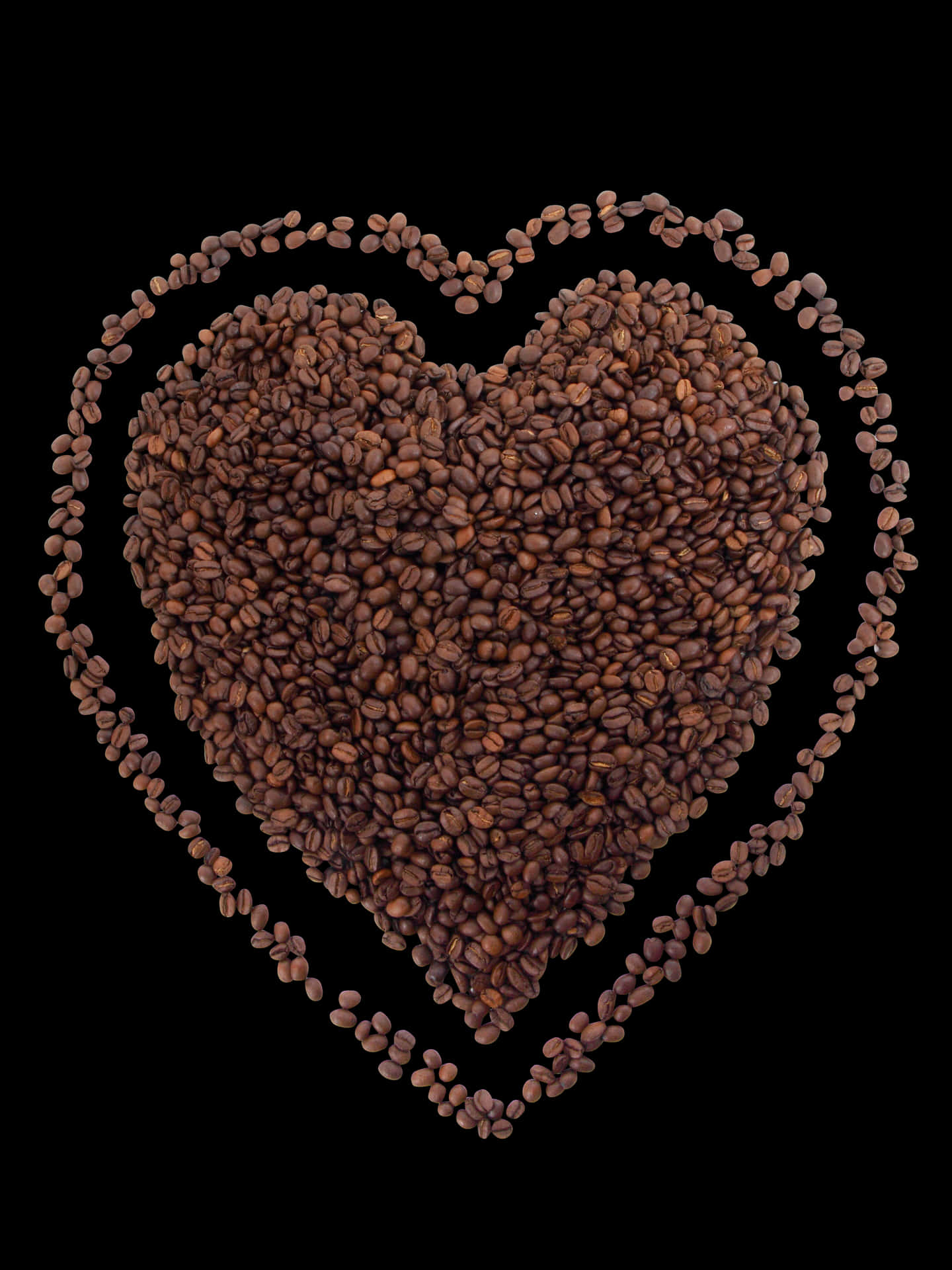 Coffee Bean Heart Art PNG Image