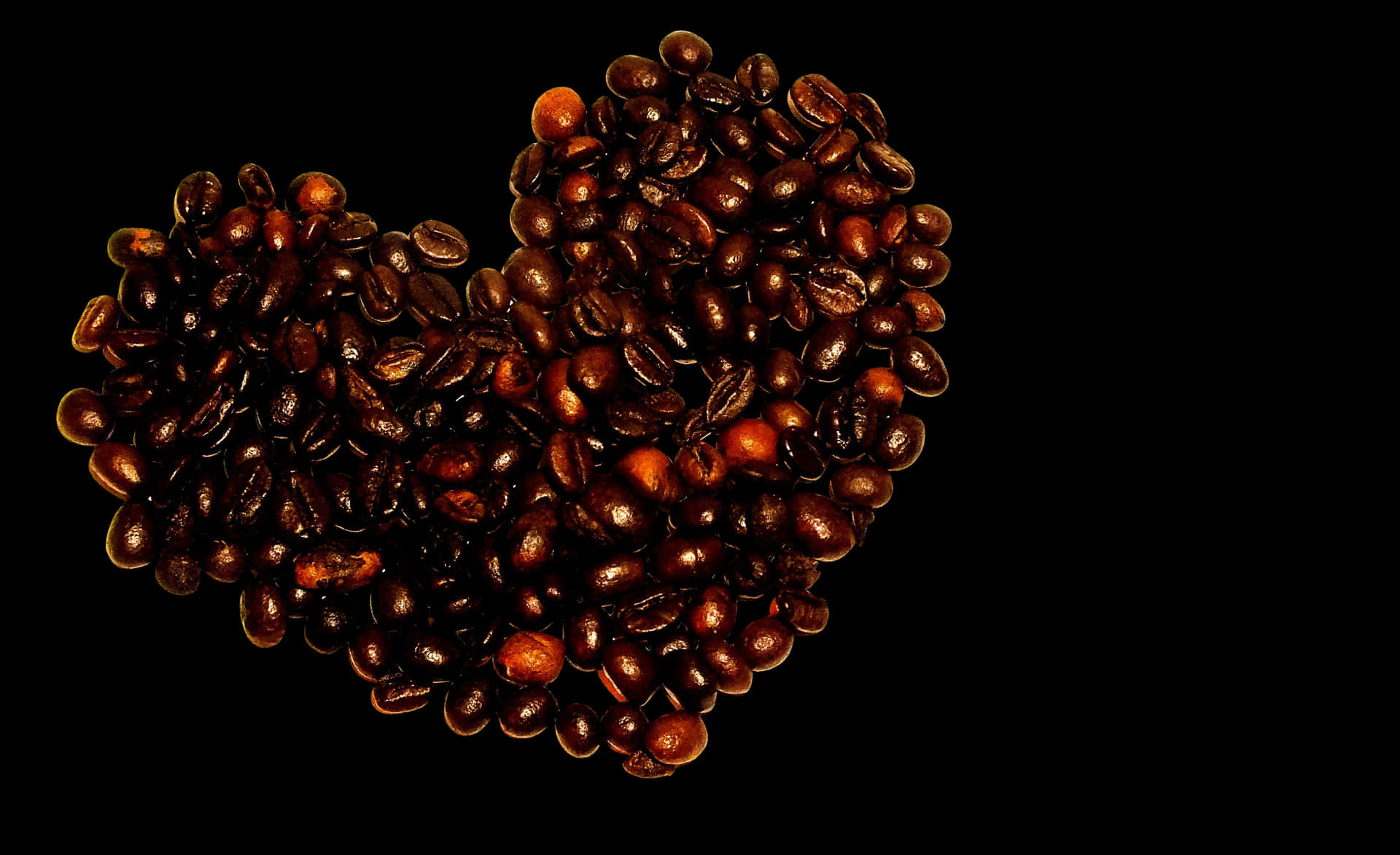 Coffee Bean Heart Shaped Art PNG Image