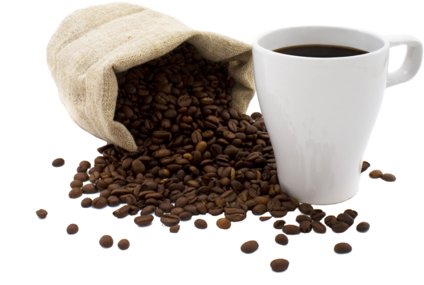 Coffee Beansand Cup PNG Image