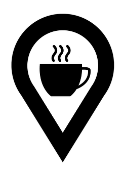 Coffee Location Pin Icon PNG Image