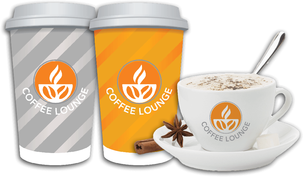 Coffee Lounge Cupsand Cappuccino PNG Image