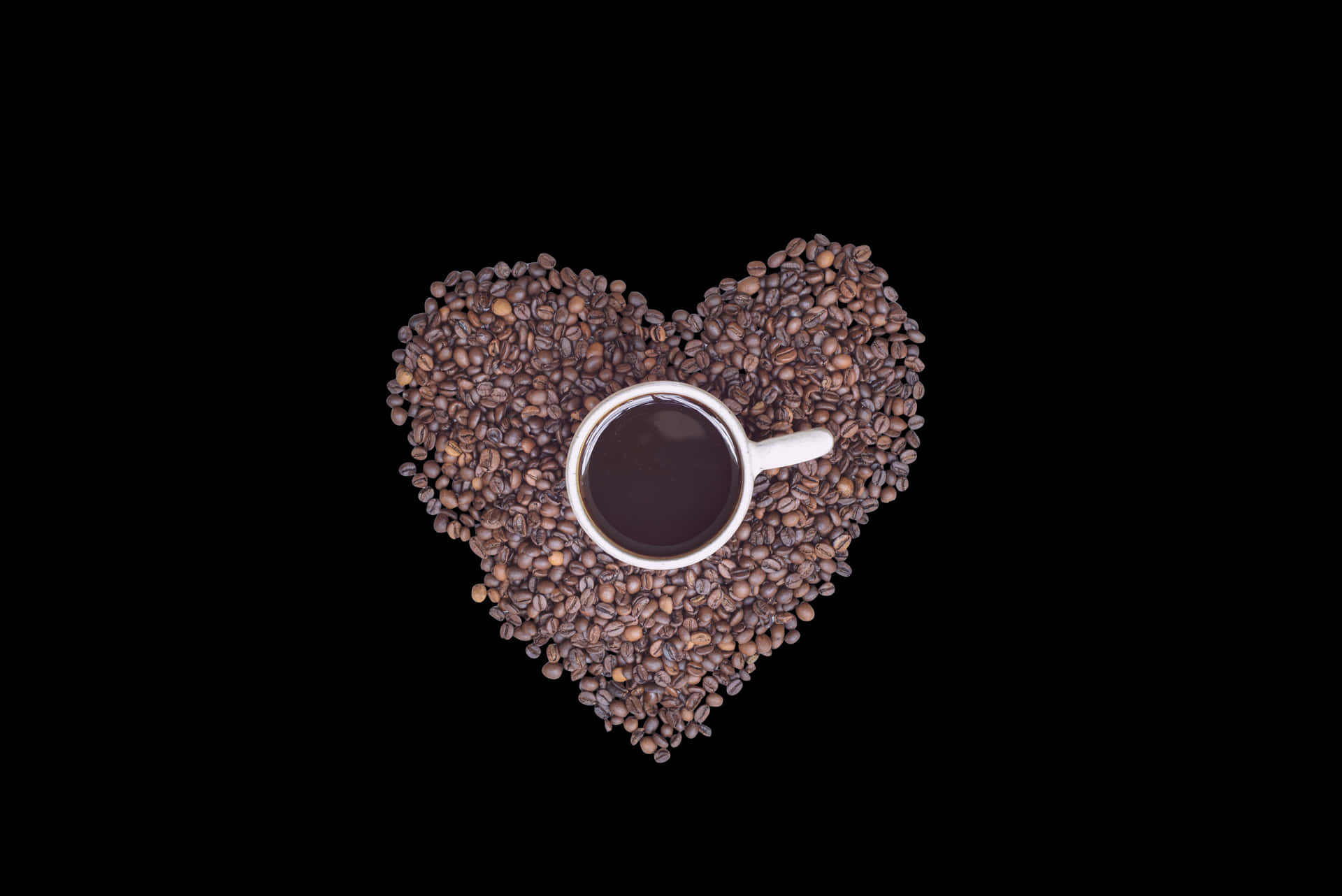 Coffee Love Heart Arrangement PNG Image