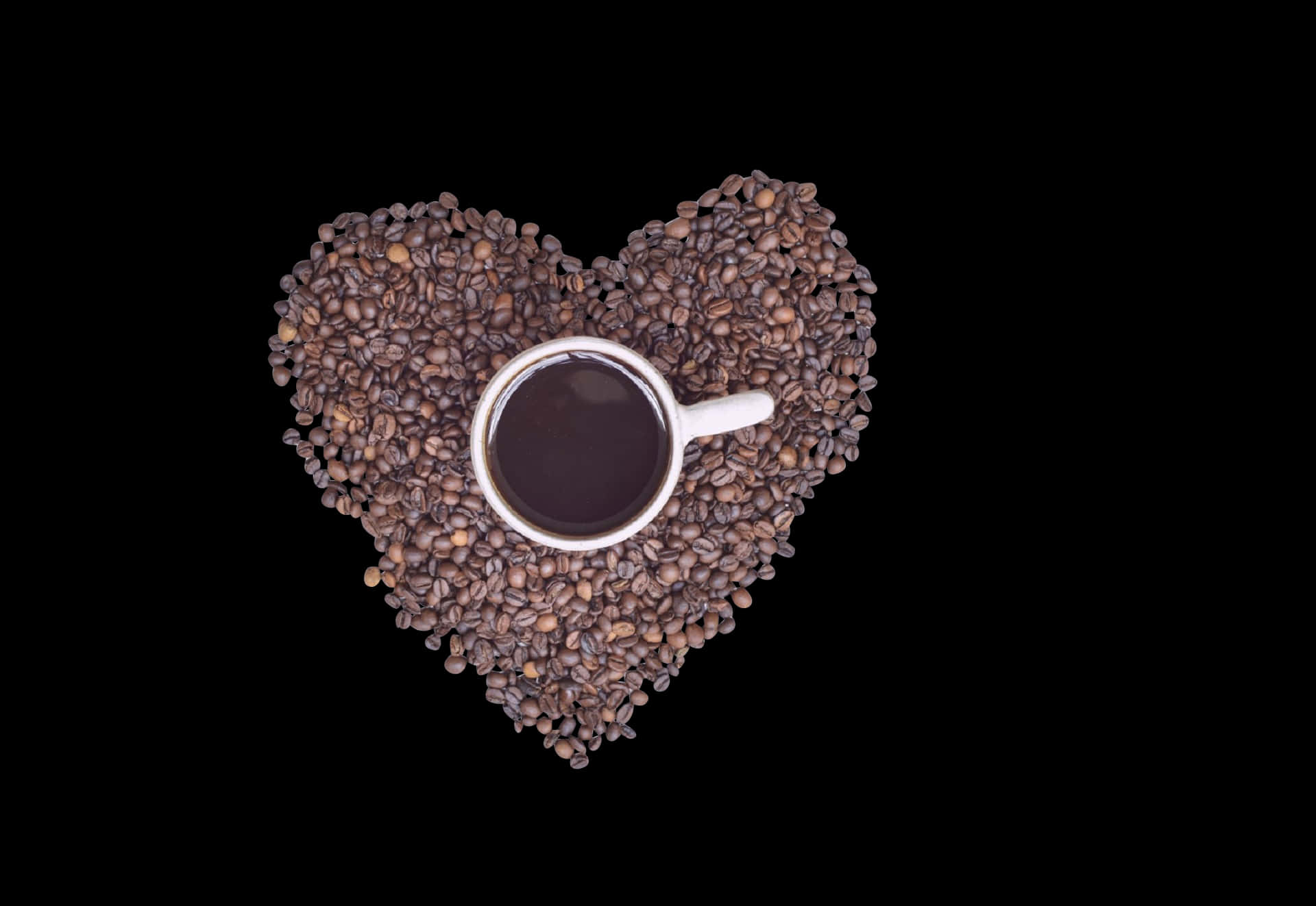 Coffee Love Heart Arrangement PNG Image