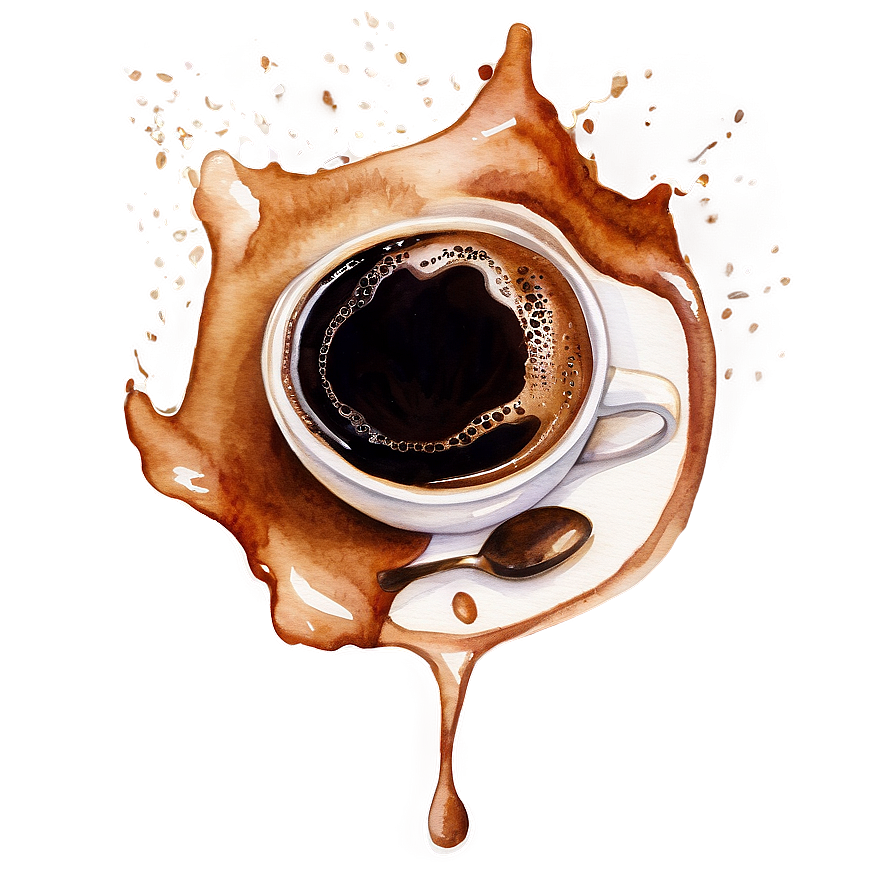 Coffee Splash Watercolor Png Arc30 PNG Image