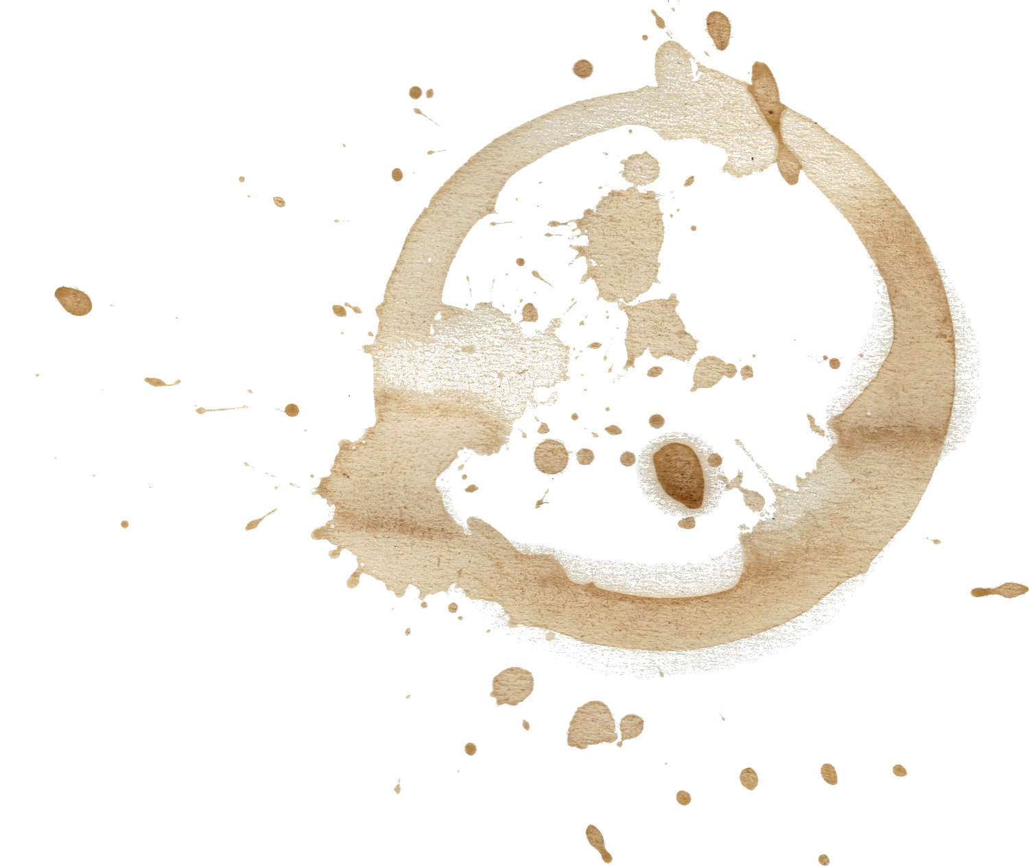 Coffee Stain Splash Artwork PNG Image