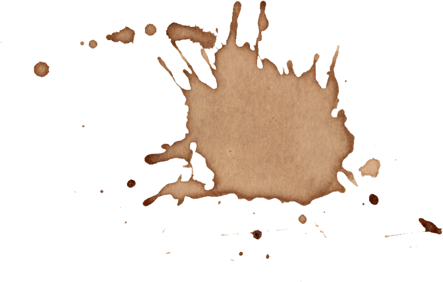 Coffee Stain Splashon Blue Background.png PNG Image