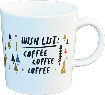 Coffee Wish List Mug Design PNG Image