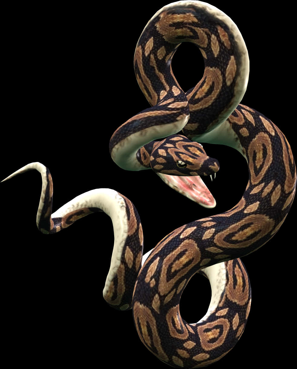 Coiled Snake Graphic PNG Image